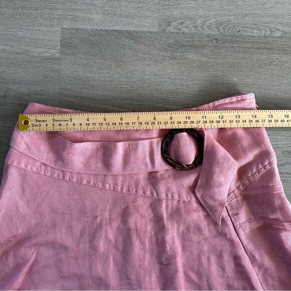 Free People Higher Ground Linen Mini Skirt Women’s Small Pink Flare - Picture 7 of 10